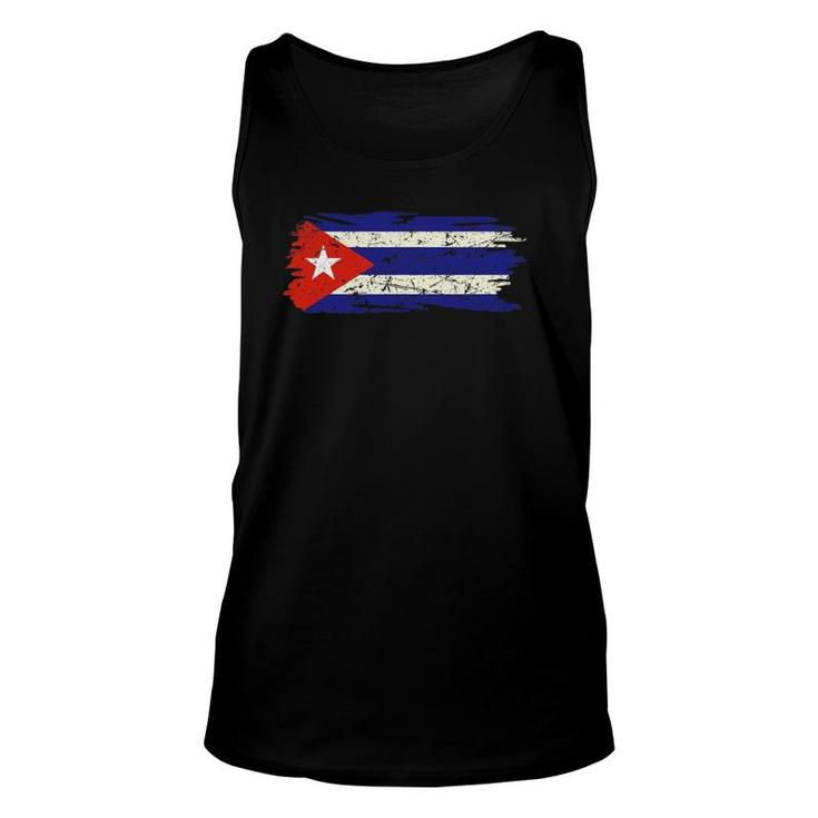 Vintage Proud Patriotic American Cuban Flag And Pride Cuba Unisex Tank Top