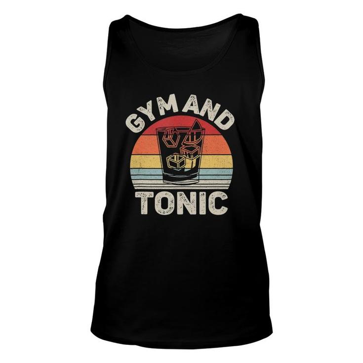 Vintage Retro Gym Gin And Tonic  Gin Lover Gift  Unisex Tank Top