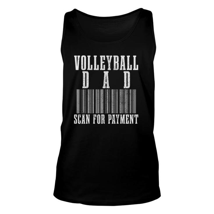 Volleyball Dad Scan For Payment Funny Barcode Father's Day Unisex Tank Top