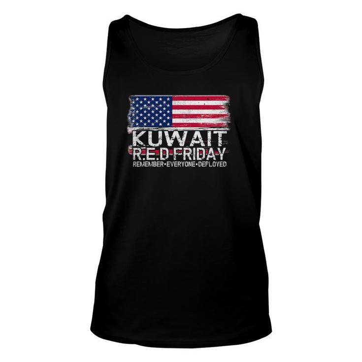 Wear Red For Deployed Kuwait - Red Friday Military Gift Unisex Tank Top