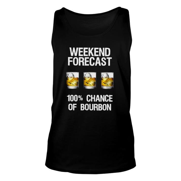 Weekend Forecast 100 Chance Of Burbon Funny Drinkers Unisex Tank Top