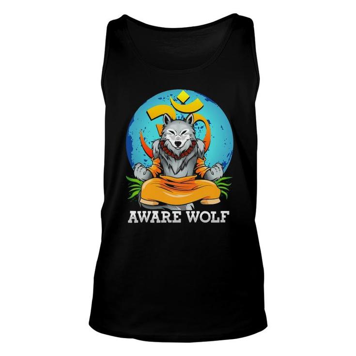 Werewolf Pun Halloween Costume Aware Wolf Yoga Meditation Unisex Tank Top