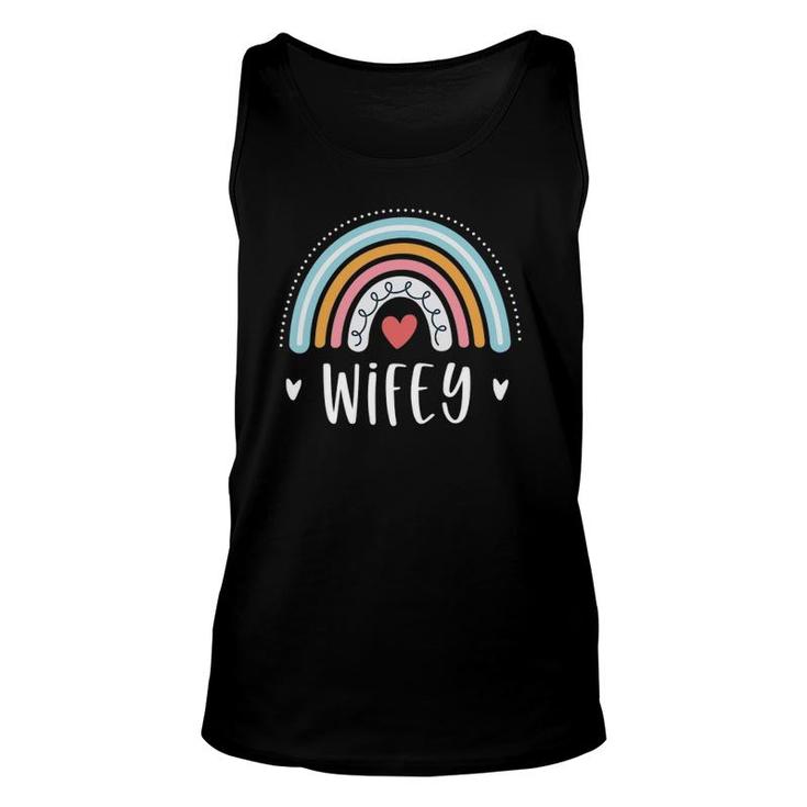 Wifey Gifts For Women Just Married Wedding Funny Rainbow Unisex Tank Top