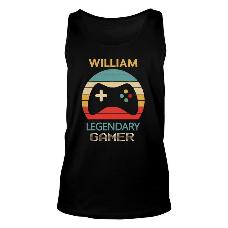William Name Gift - Personalized Legendary Gamer Unisex Tank Top