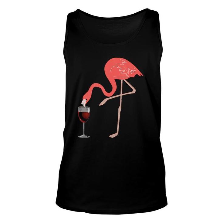Wine Lover's Pink Flamingo Fun Party Gift Tank Top Unisex Tank Top