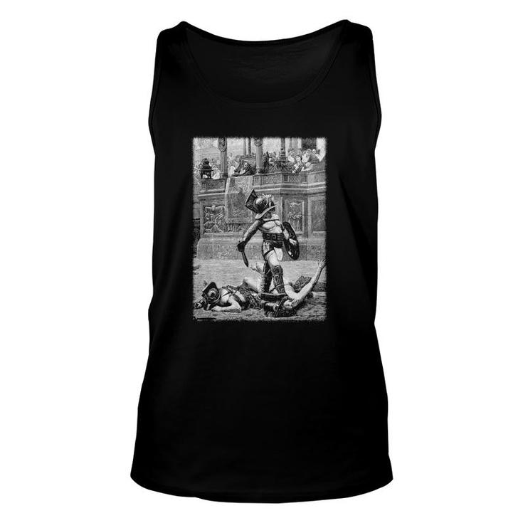 With A Turned Thumb Pollice Verso Roman Gladiator Unisex Tank Top