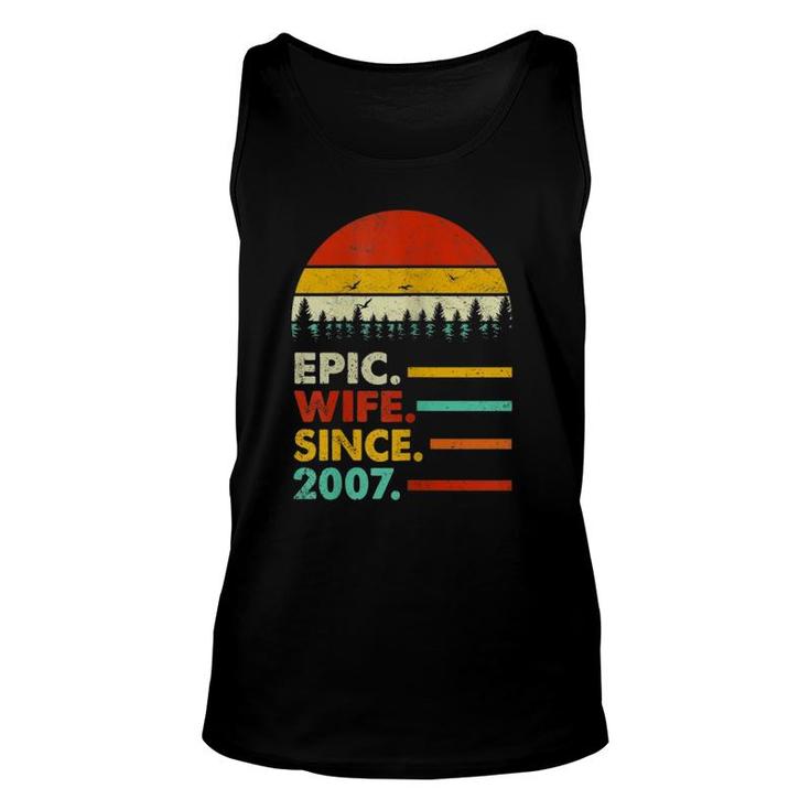 Womens 14Th Wedding Anniversary Gift Epic Wife Since 2007 Unisex Tank Top