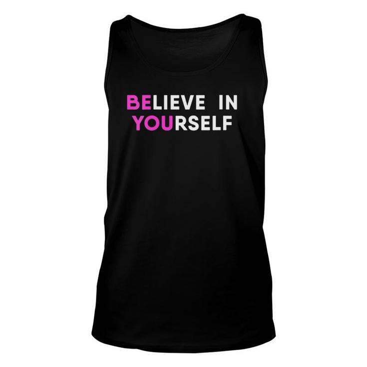 Womens Believe In Yourself Motivational V-Neck Unisex Tank Top
