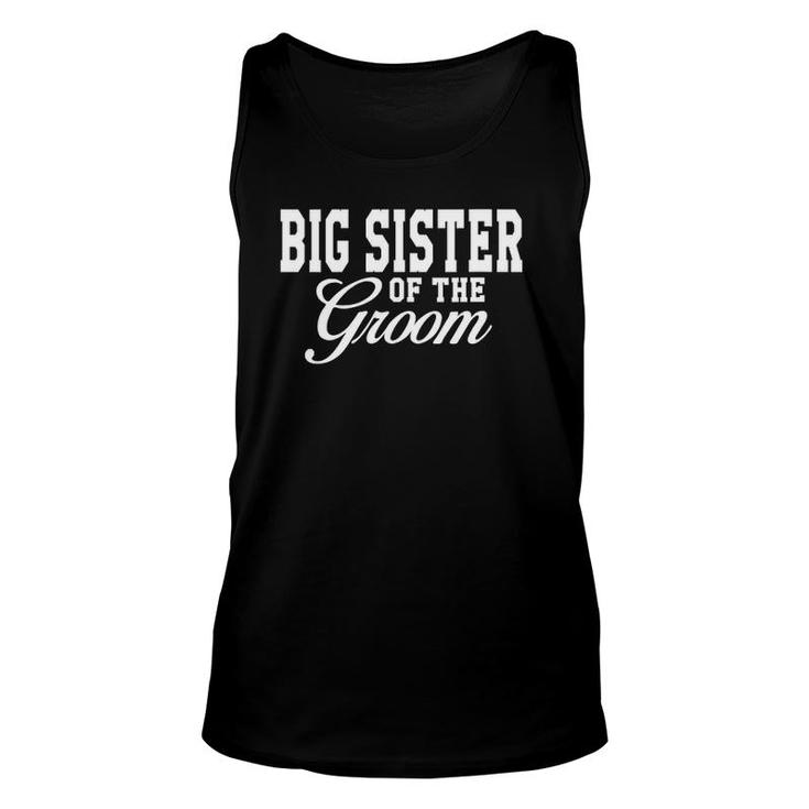 Womens Big Sister Of The Groom Wedding Party V-Neck Unisex Tank Top