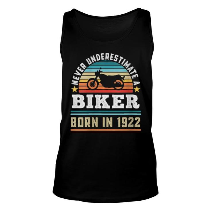 Womens Biker Born 1922 100Th Birthday Motorbike Unisex Tank Top