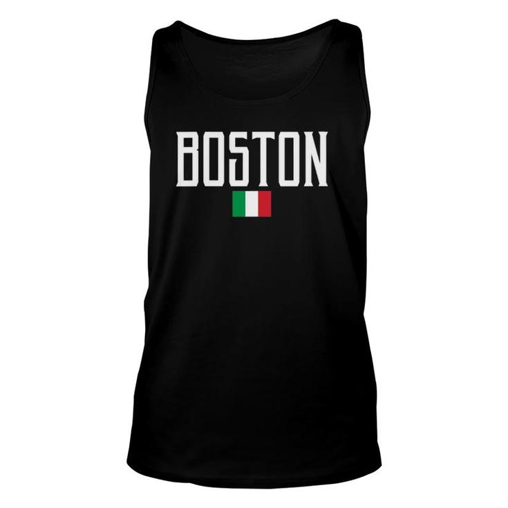 Womens Boston Italy Flag Vintage White Text  Unisex Tank Top