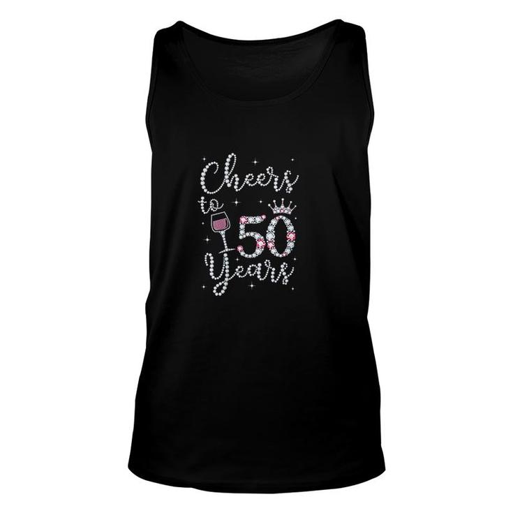 Womens Cheers To 50 Years 50th Birthday Gift For Womens Unisex Tank Top