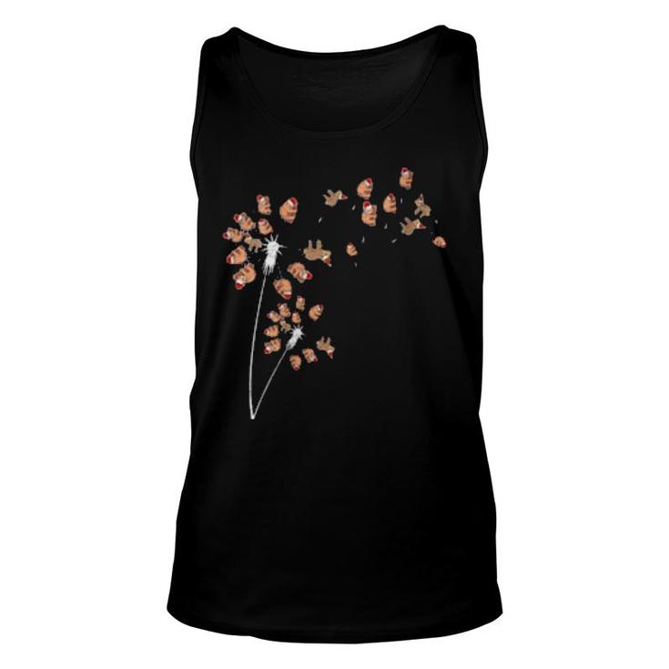 Womens Christmas Dandelion Xmas Animal Lazy Animal Sloth Unisex Tank Top