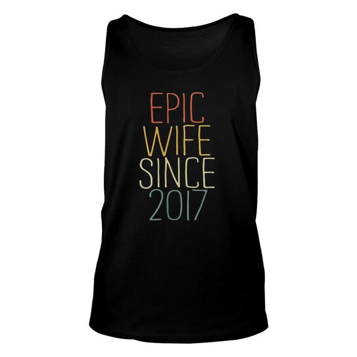 Womens Epic Wife Since 2017 4Th Wedding Anniversary Gift  Unisex Tank Top