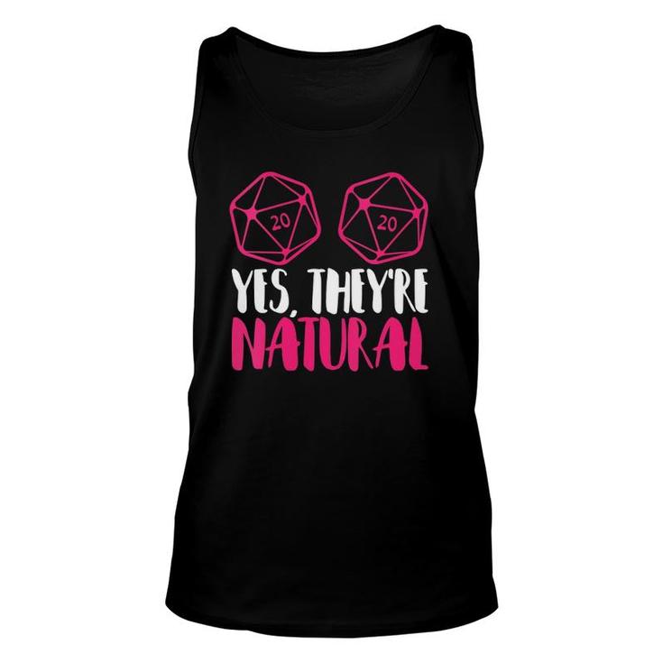 Womens Funny Rpg Nat 20 Yes, They're Natural D20 V-Neck Unisex Tank Top