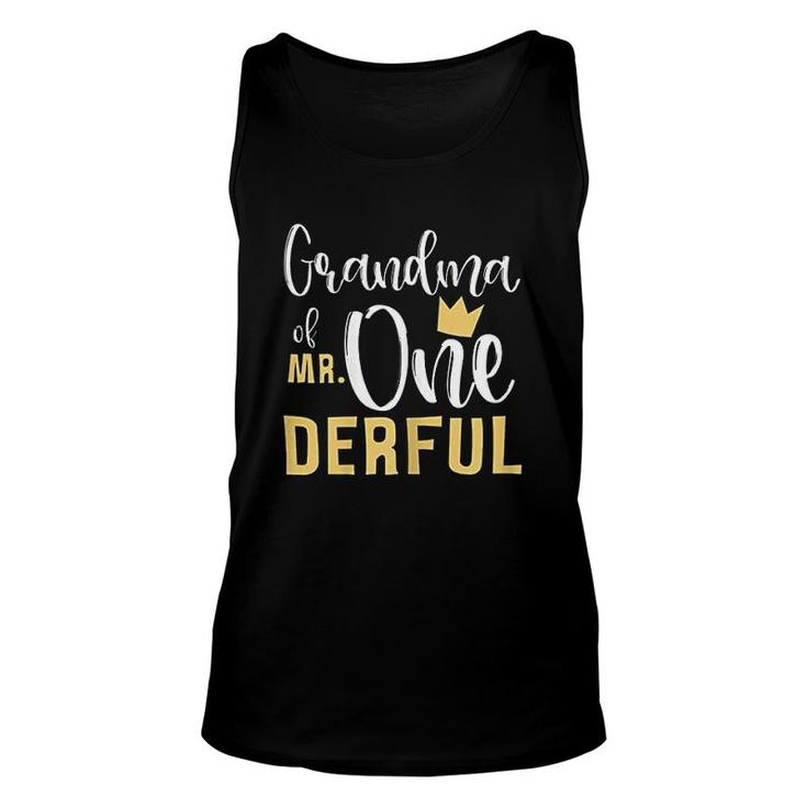 Womens Grandma Of Mr Onederful 1st Birthday First Onederful Party  Unisex Tank Top