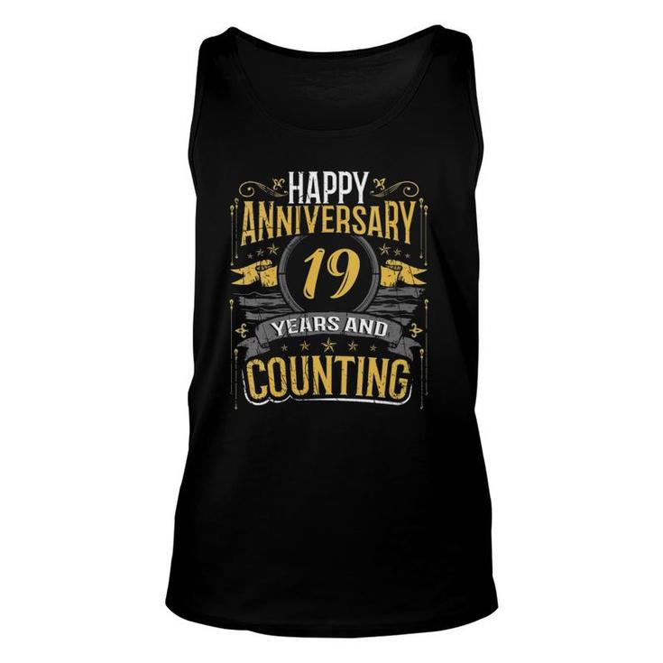 Womens Happy Anniversary Gift 19 Years And Counting V-Neck Unisex Tank Top