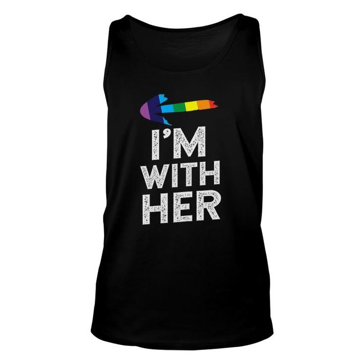 Womens Matching Lesbian Couple S I'm With Her Lesbian Unisex Tank Top