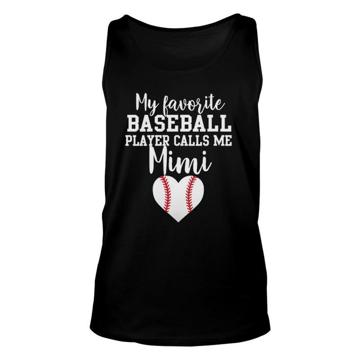 Womens My Favorite Baseball Player Calls Me Mimi Unisex Tank Top