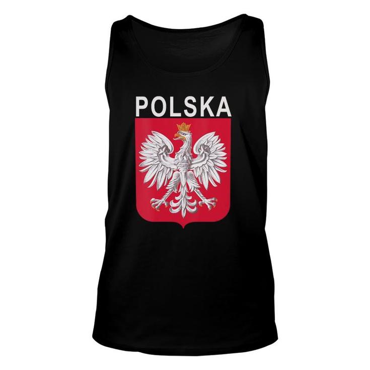 Womens Polska Eagle Emblem Polish Language V-Neck Unisex Tank Top
