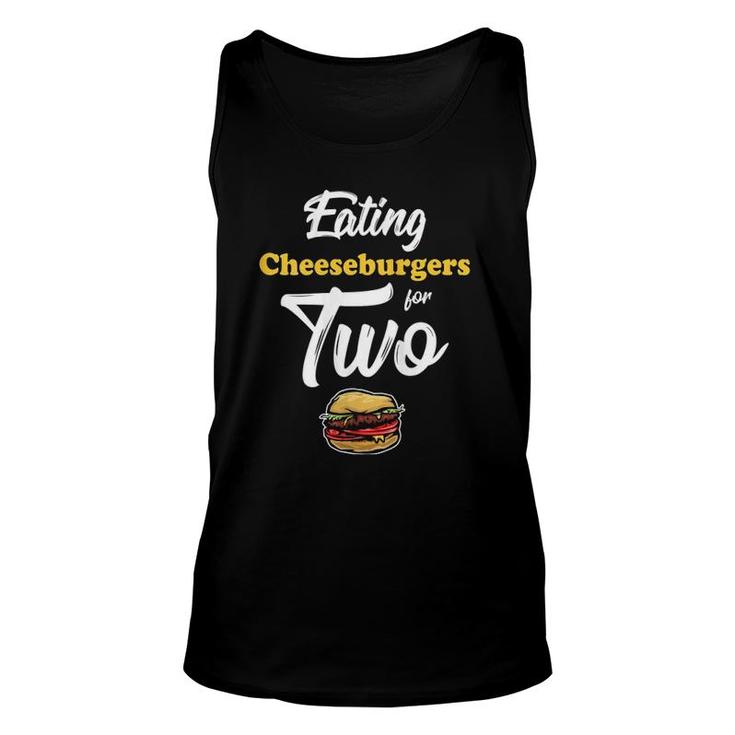 Womens Pregnancy  Eating Cheeseburgers For Two 4Th Of July  Unisex Tank Top