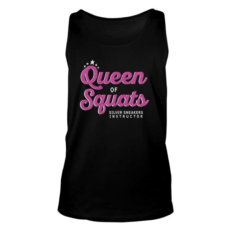 Womens Queen Of Squats For Silver Sneakers Instructors Unisex Tank Top