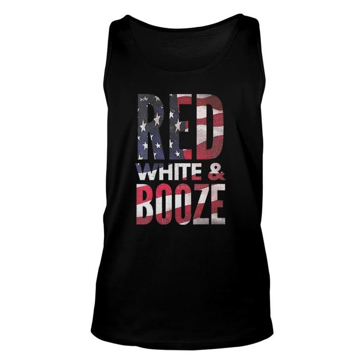 Womens Red White And Booze Drinking 4Th Of July Usa Flag Unisex Tank Top