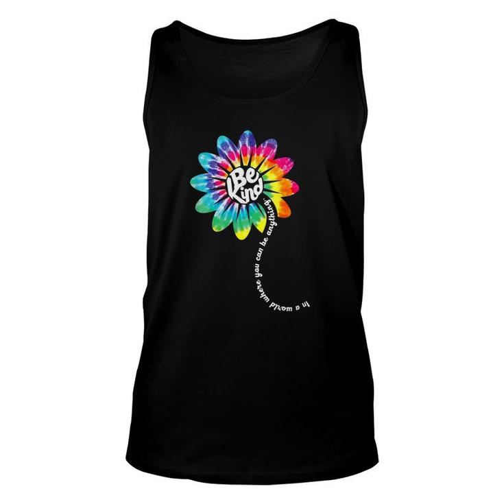 Womens In A World Where You Can Be Anything Be Daisy Flower Rainbow Tank Top