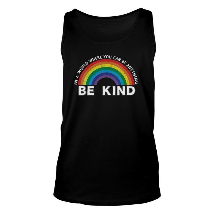 In A World Where You Can Be Anything Be Kind Gay Pride Lgbt V-Neck Tank Top