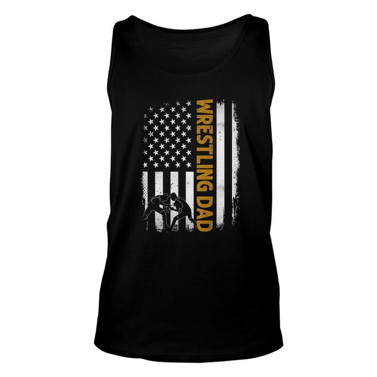 Wrestling Dadamerican Flag Fathers Day Unisex Tank Top