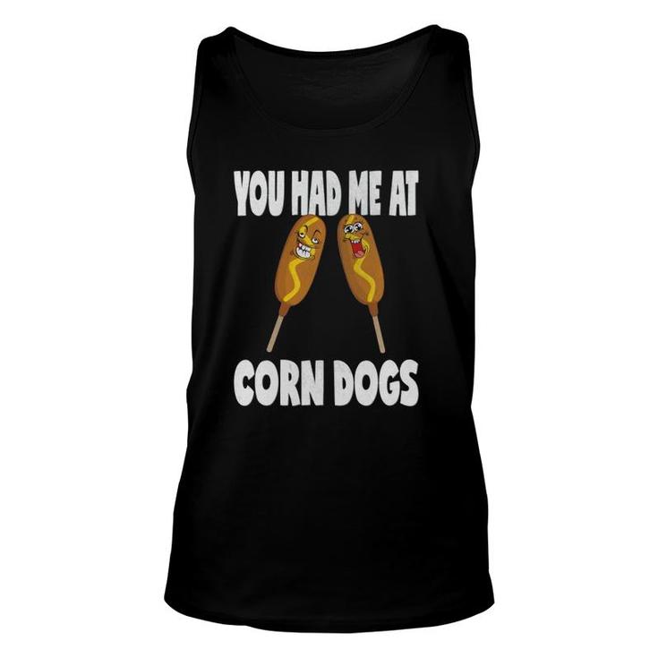 You Had Me At Corn Dogs Funny Vintage Corn Dog Lover Unisex Tank Top