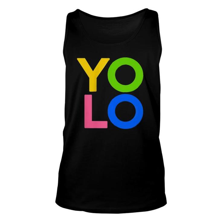 You Only Live Once Yolo Zip Unisex Tank Top