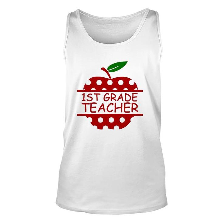 1St Grade Teacher Teaching Lover Apple Unisex Tank Top