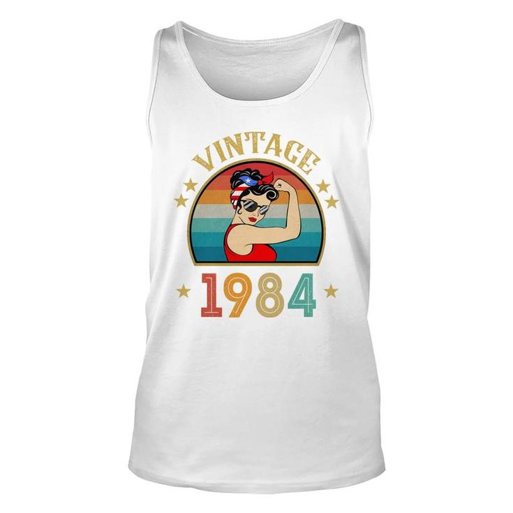 38Th Birthday Gift 38 Years Old For Women Retro Vintage 1984   Unisex Tank Top