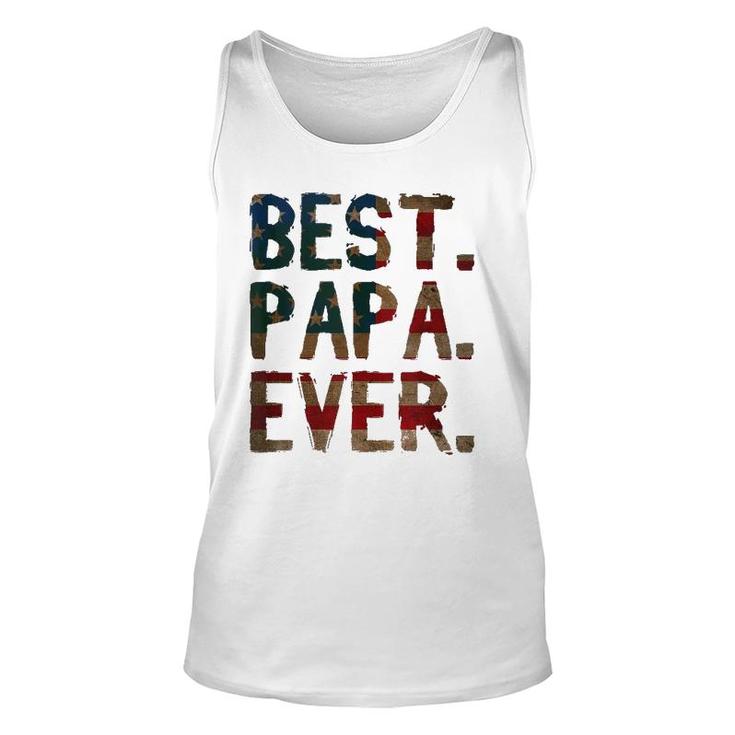 4Th Of July Father's Day Usa Dad Gift Best Papa Ever Unisex Tank Top