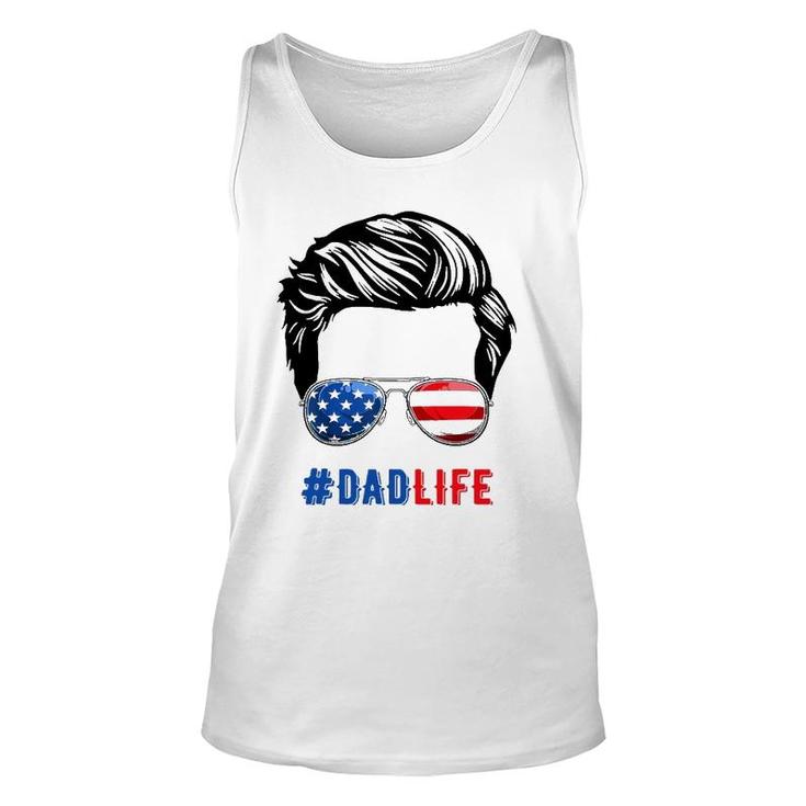 4Th Of July Tee Dad Life Sunglasses American Flag Unisex Tank Top