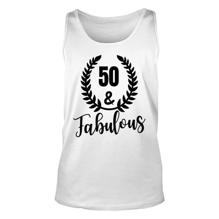 50Th Birthday Gift 50 And Fabulous Wreath Unisex Tank Top