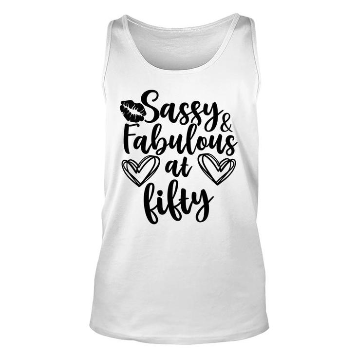 50Th Birthday Gift Awesome Sassy And Fabulous At Fifty Unisex Tank Top