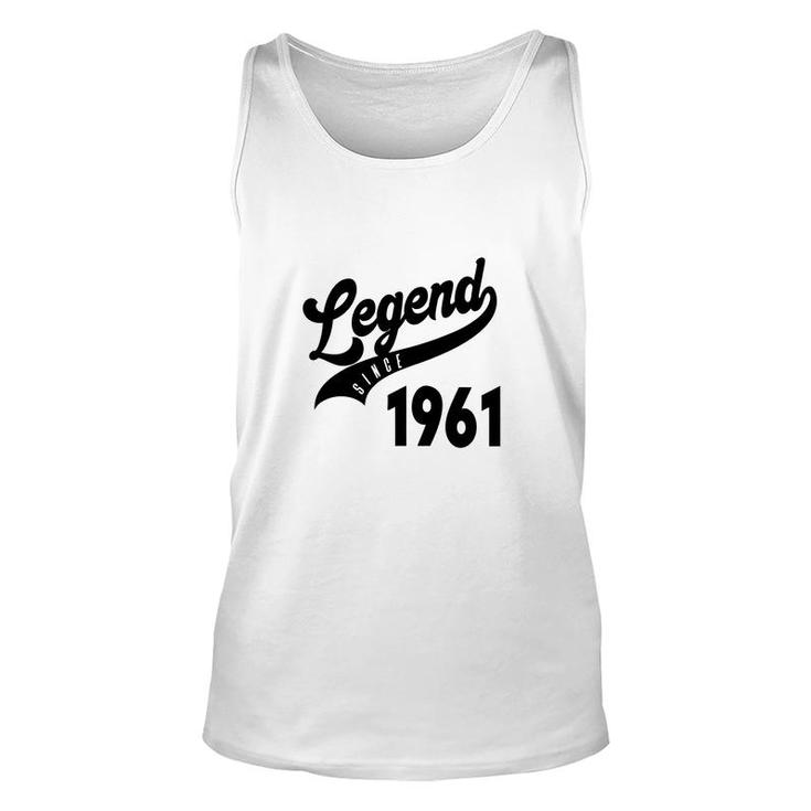 61Th Birthday Legend Since 1961 Happy Birthday Distressed Unisex Tank Top