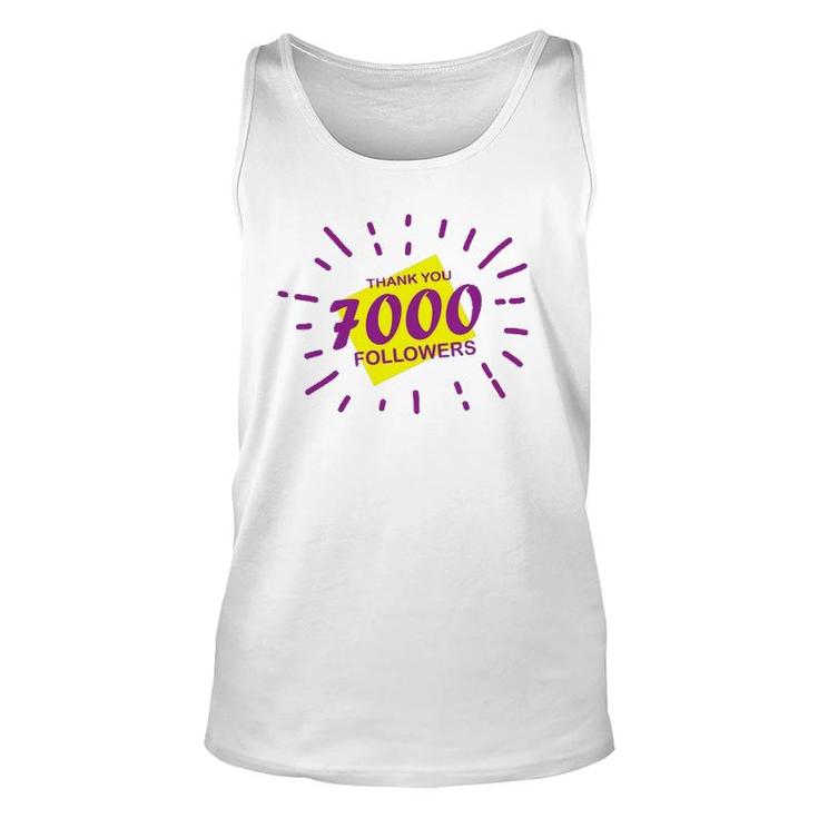 7000 Followers Thank You, Thanks Or Congrats For Achievement Tank Top