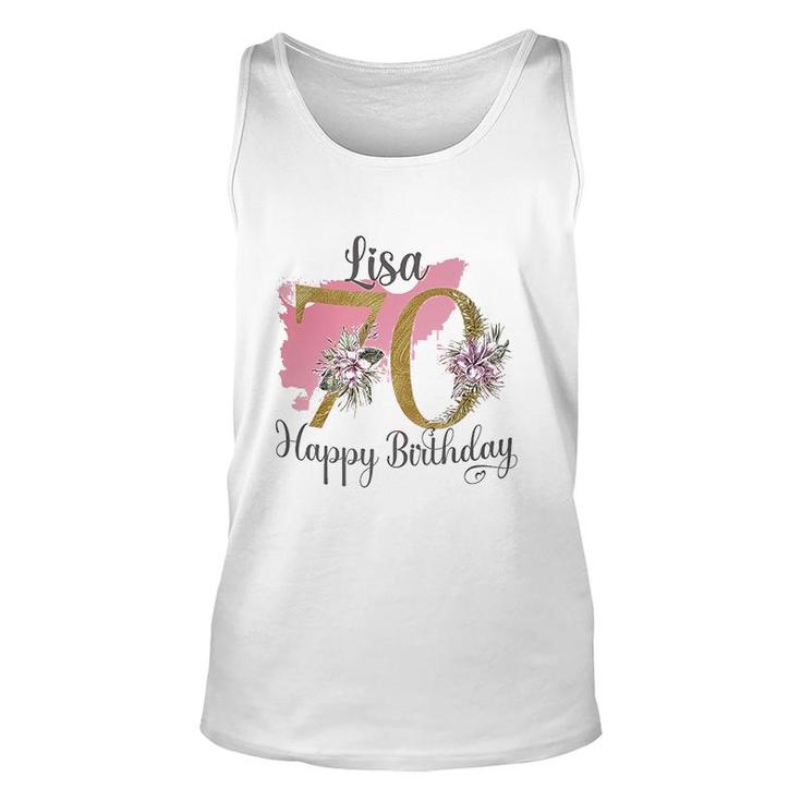 70th Birthday Gift For Mum Floral Design Unisex Tank Top