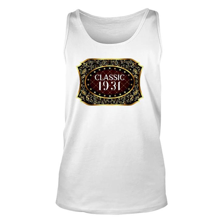 90Th Birthday Classic Vintage 1931 90 Years Old Classic 1931 Ver2 Tank Top