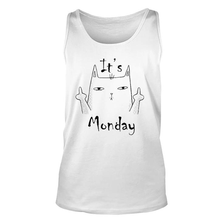 A Cat Giving Two Middle Fingers Because It's Monday Unisex Tank Top