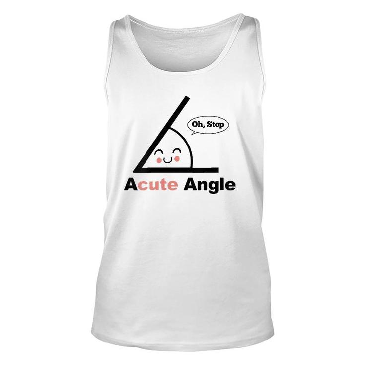Womens Acute Angle Math Teacher Math Pun Acute Angle V-Neck Tank Top