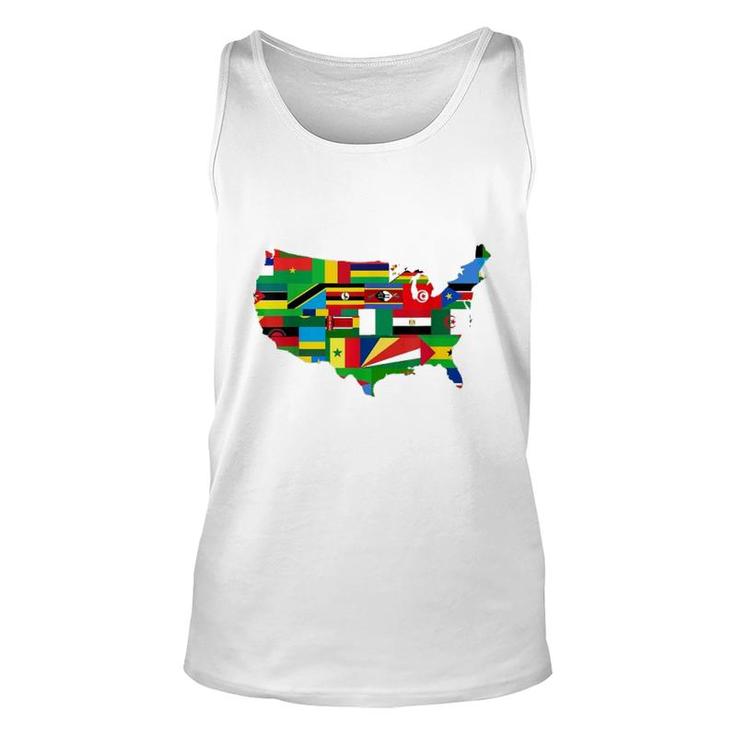 African Flags Black History Unisex Tank Top