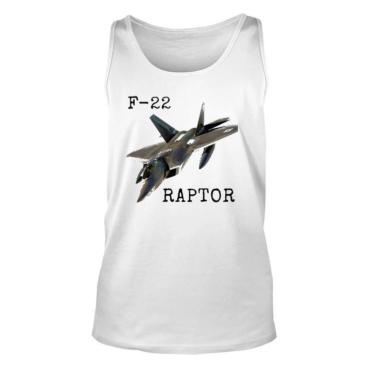 Air Force F 22 Raptor Fighter Jet Military Pilot Unisex Tank Top