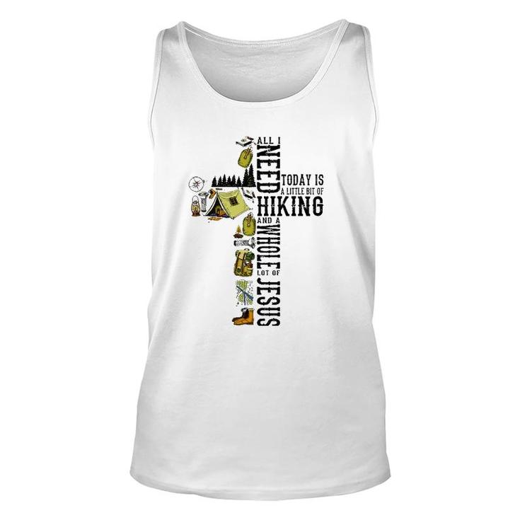 All I Need Hiking And A Whole Lot Of Jesus Christian Cross Unisex Tank Top