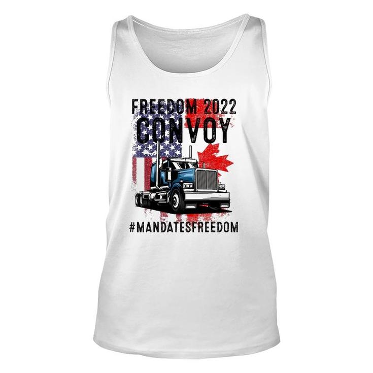 American Flag Canada Flag Freedom Convoy 2022 Trucker Driver Tank Top