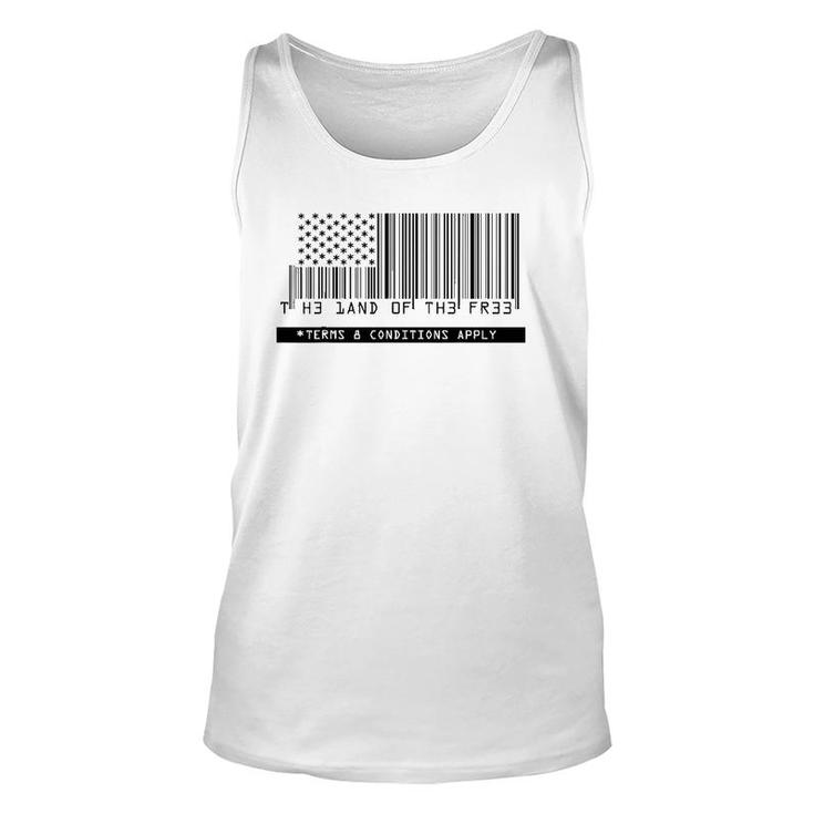 American Flag - The Land Of The Free - Barcode Unisex Tank Top