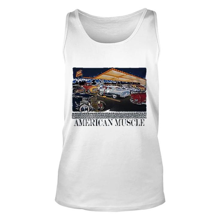 American Muscle Classic Hotrod Car Truck Drive In Cruise Graphic Tank Top